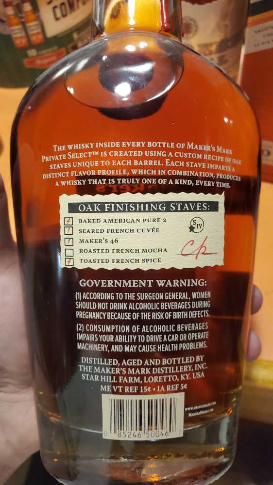 Maker’s Mark Private Select - Maker’s Mark (750 mL) alcohol collectible - Main Image 2