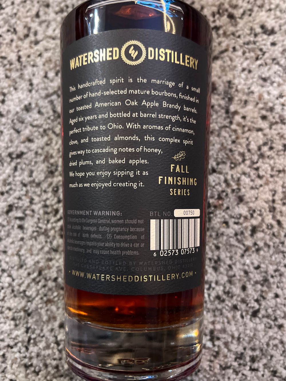 Watershed Fall Finishing Apple Brandy Barrels - Watershed Distillery (750 mL) alcohol collectible [Barcode 602573075739] - Main Image 2