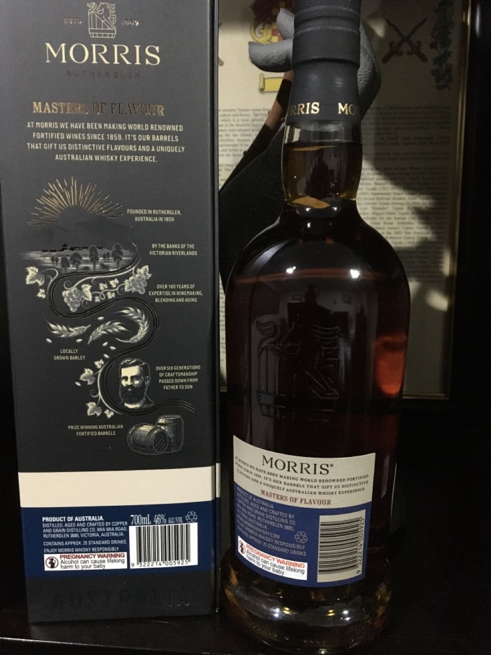 Morris Rutherglen Muscat Barrel Single Malt Whisky Barrels Australian And 700ml  (700 mL) alcohol collectible [Barcode 9322214005925] - Main Image 3