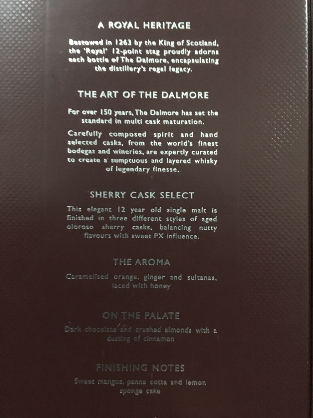 Dalmore 12 Year Old Sherry Cask Select - The Dalmore Distillery (700 mL) alcohol collectible [Barcode 5013967016354] - Main Image 4