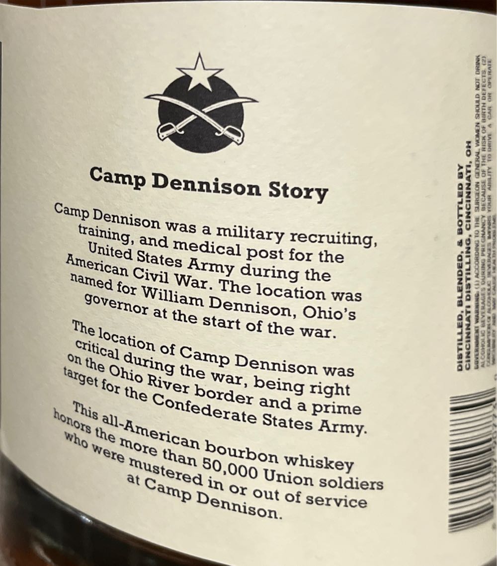 Camp Dennison Bourbon 750 Ml  alcohol collectible [Barcode 850007907730] - Main Image 2