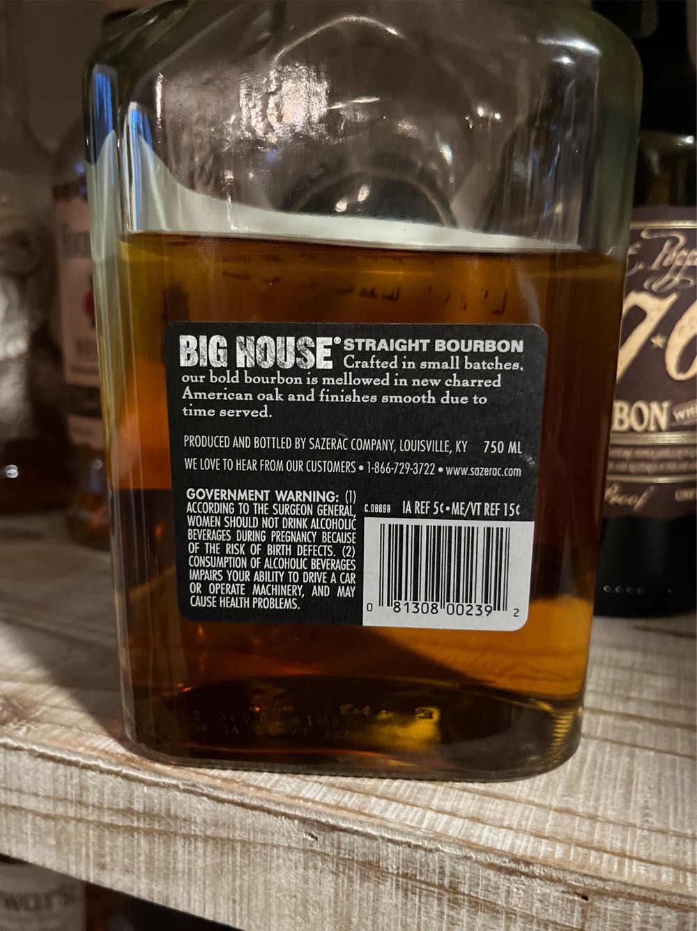 Big House Straight Bourbon Whiskey - Sazerac Co (750 mL) alcohol collectible [Barcode 081308002392] - Main Image 2