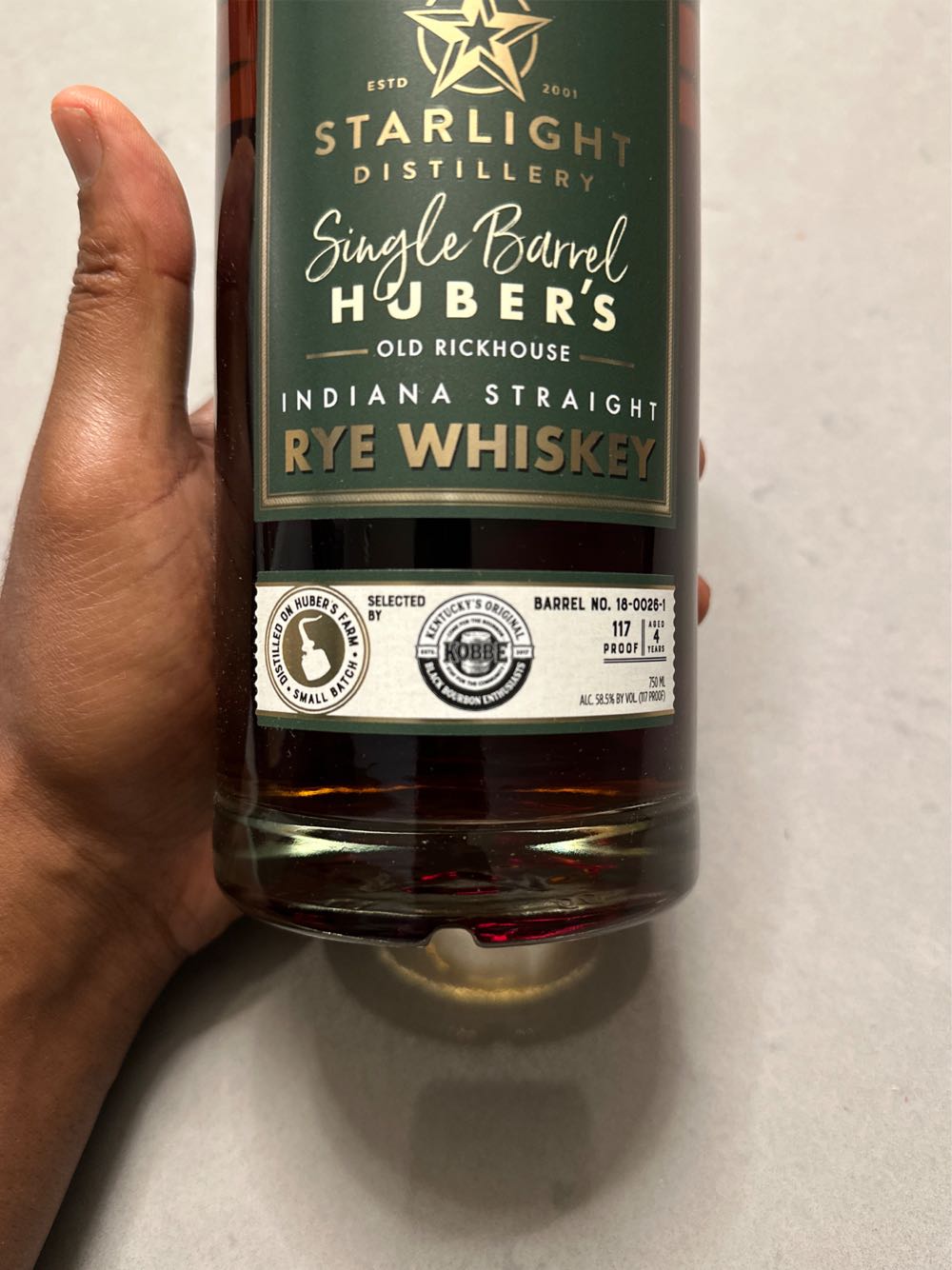 Starlight Single Barrel Rye - Starlight Distillery (750 mL) alcohol collectible [Barcode 643390095227] - Main Image 3