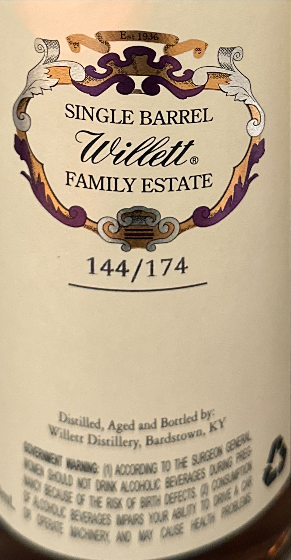 Willett 9 Year Single Barrel Bourbon - Willett Distillery alcohol collectible - Main Image 2