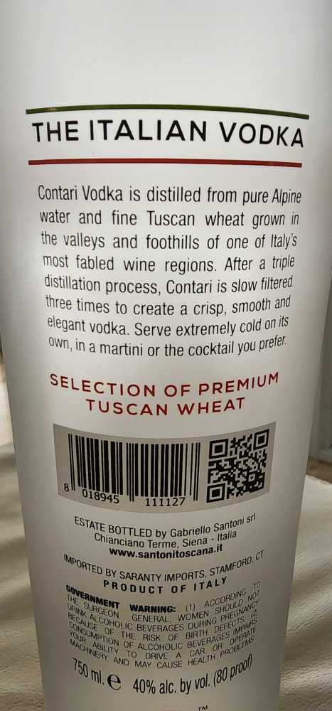 CONTARI - Gabriello Santoni (750 mL) alcohol collectible - Main Image 2