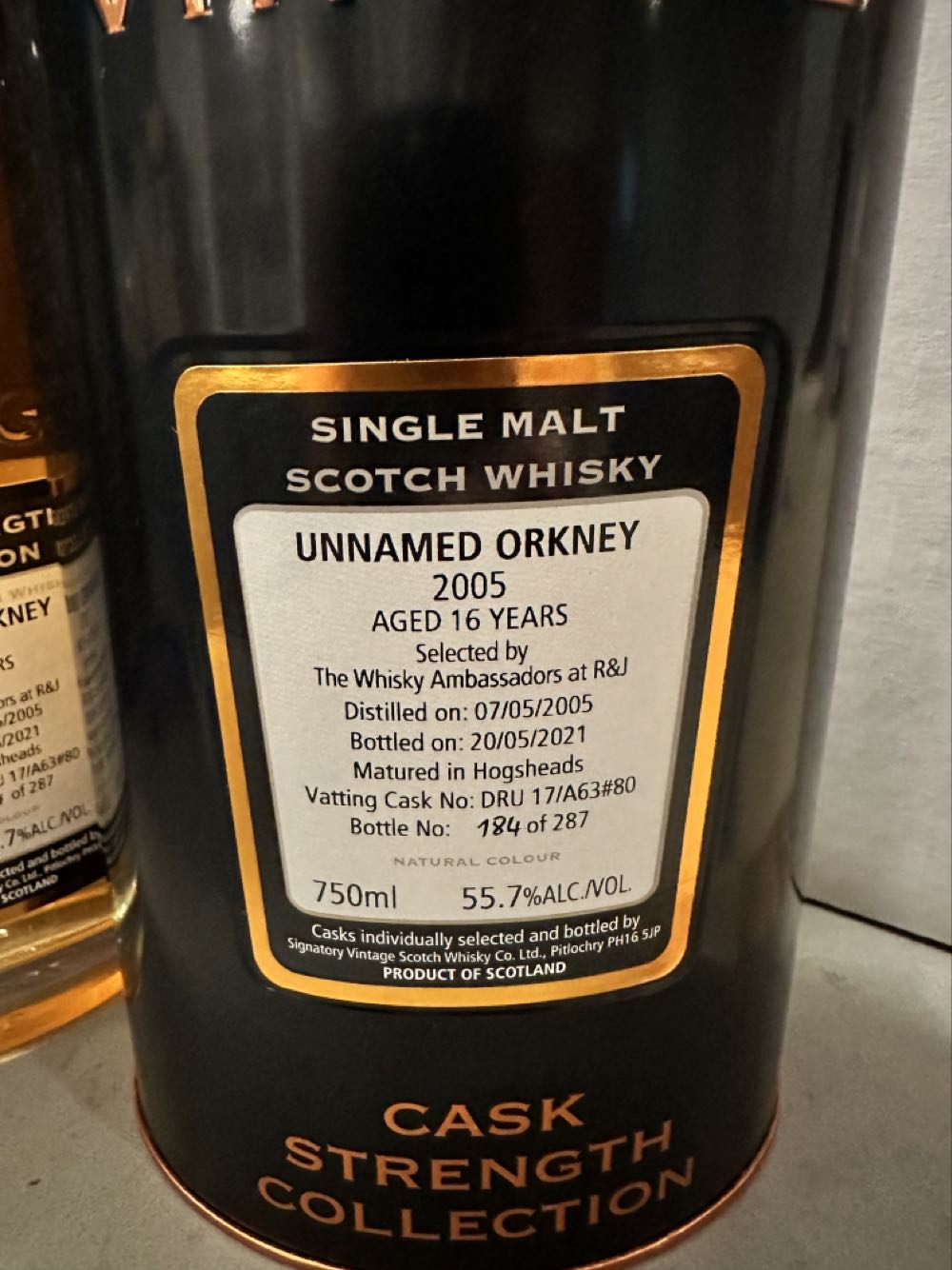 Signatory Vintage Unamed Orkney 2005  alcohol collectible - Main Image 2