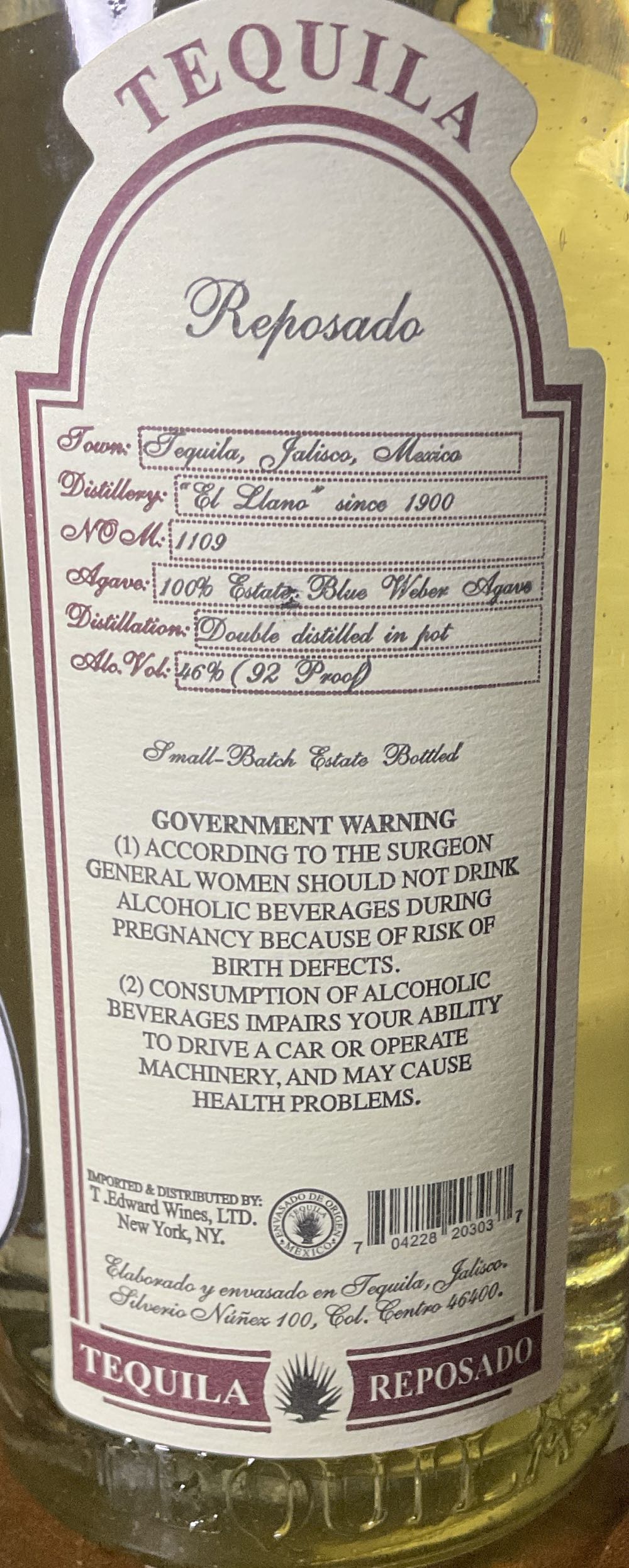 Arette Tequila-Single Barrel - NOM 1109 (750 mL) alcohol collectible [Barcode 704228203037] - Main Image 3