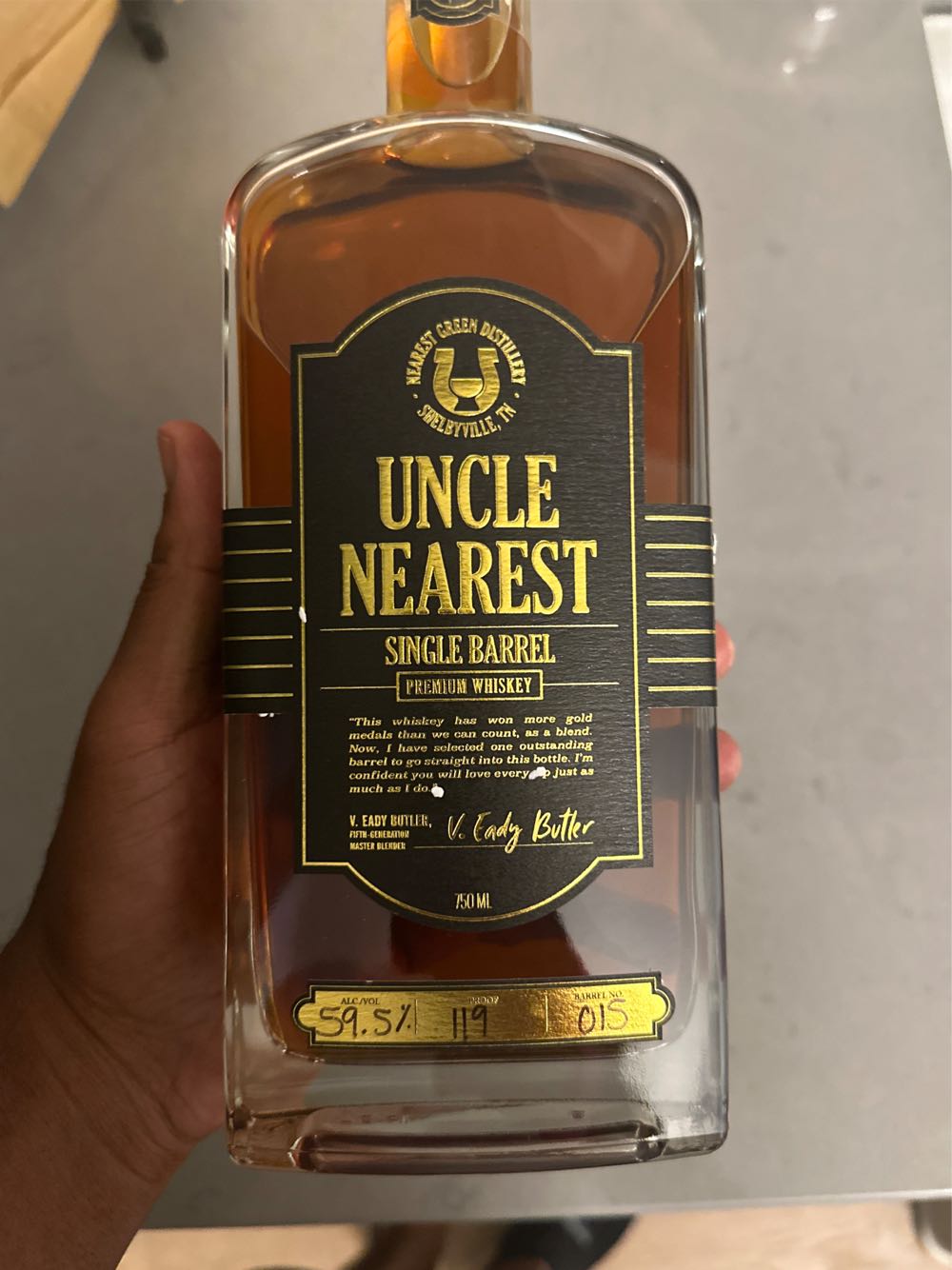 Uncle Nearest Single Barrel Whiskey - Uncle Nearest (750 mL) alcohol collectible [Barcode 040232639203] - Main Image 2