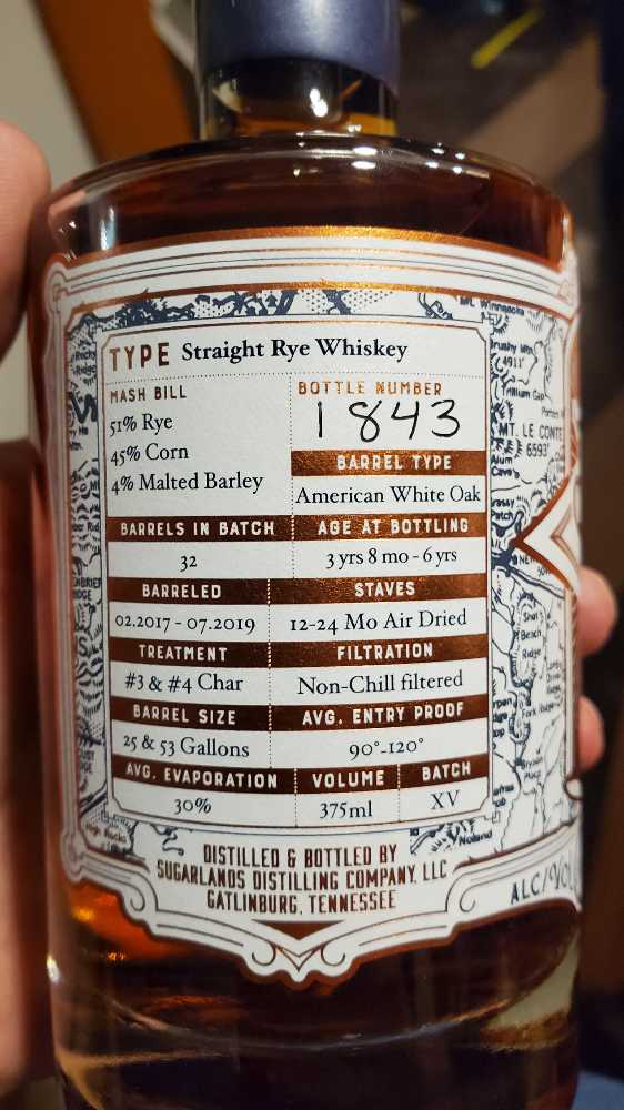 Roaming Man - Sugarlands Distilling Company (375 mL) alcohol collectible [Barcode 811559028694] - Main Image 2