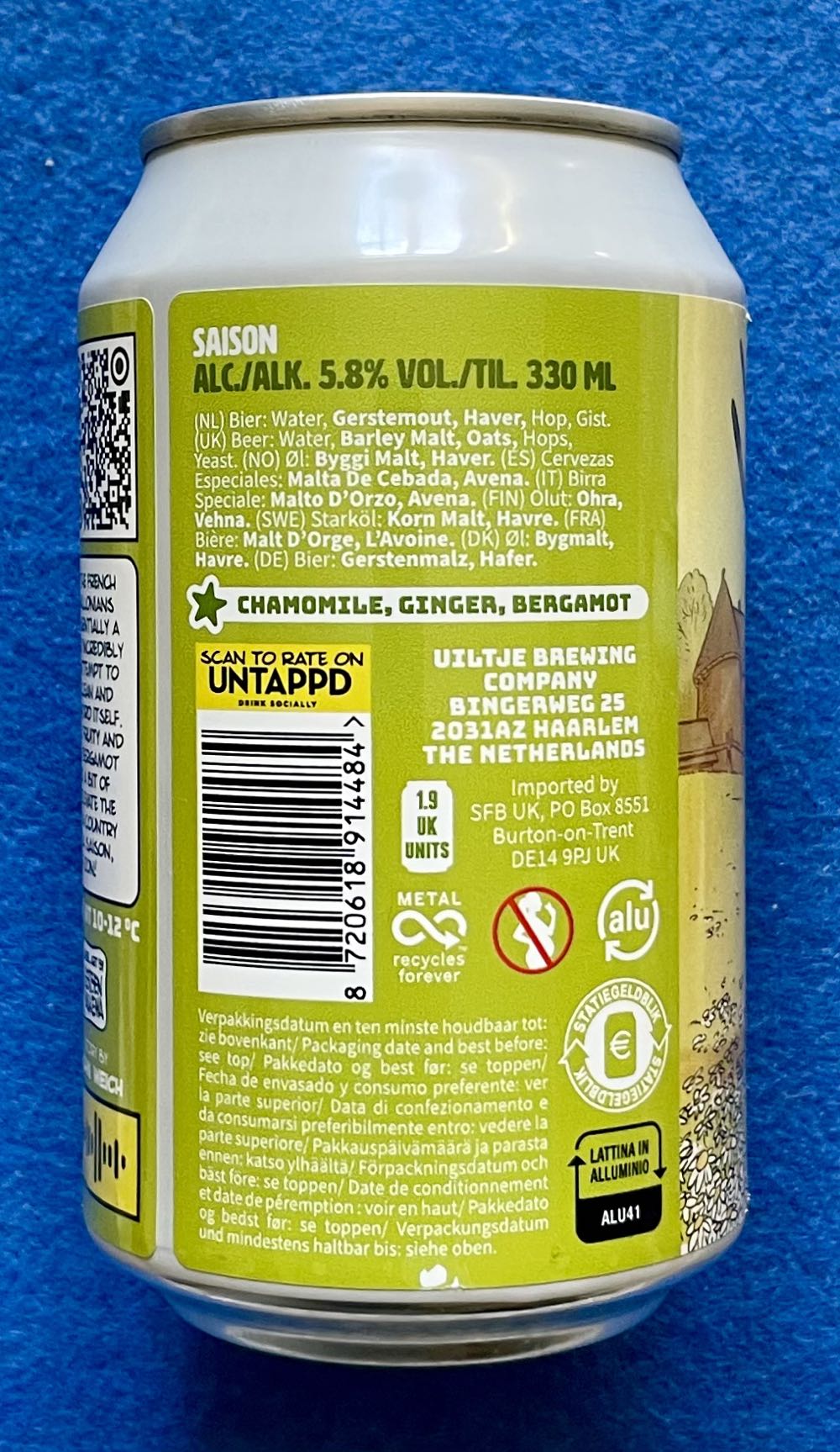 It’s Just “season” In French - Uiltje Brewing Company (330 mL) alcohol collectible [Barcode 8720618914484] - Main Image 3