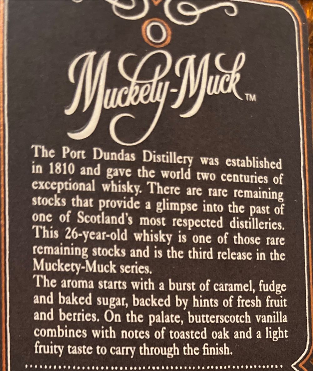 Orphan Barrel - Muckety Muck 26 YR - Orphan Barrel Distillery (750 mL) alcohol collectible [Barcode 088076187719] - Main Image 3