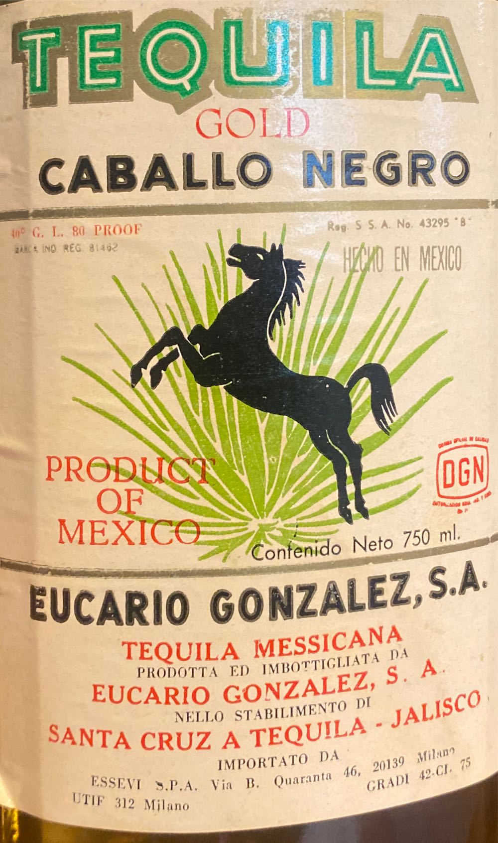 Caballo Negro - Eucario Gonzlez (750 mL) alcohol collectible - Main Image 2