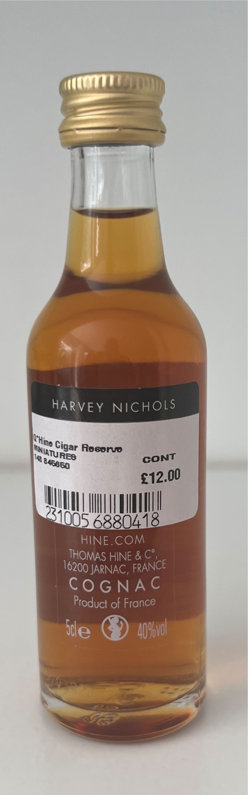 Cigar Reserve XO Cognac - Thomas Hine & Co. (50 mL) alcohol collectible [Barcode 2310056880418] - Main Image 2