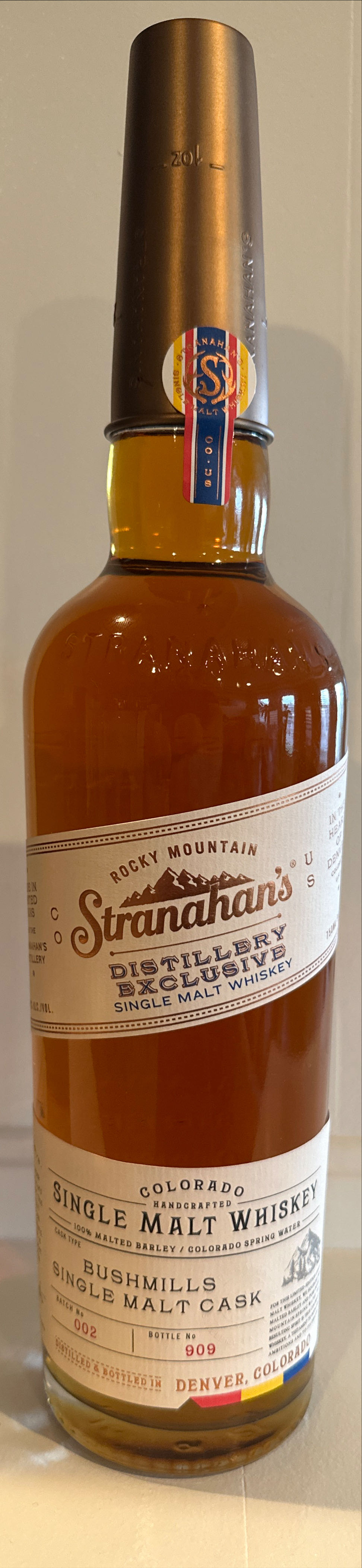 Stranahan’s Distillery Excl Bushmills - Stranahans (750 mL) alcohol collectible [Barcode 818844022313] - Main Image 1
