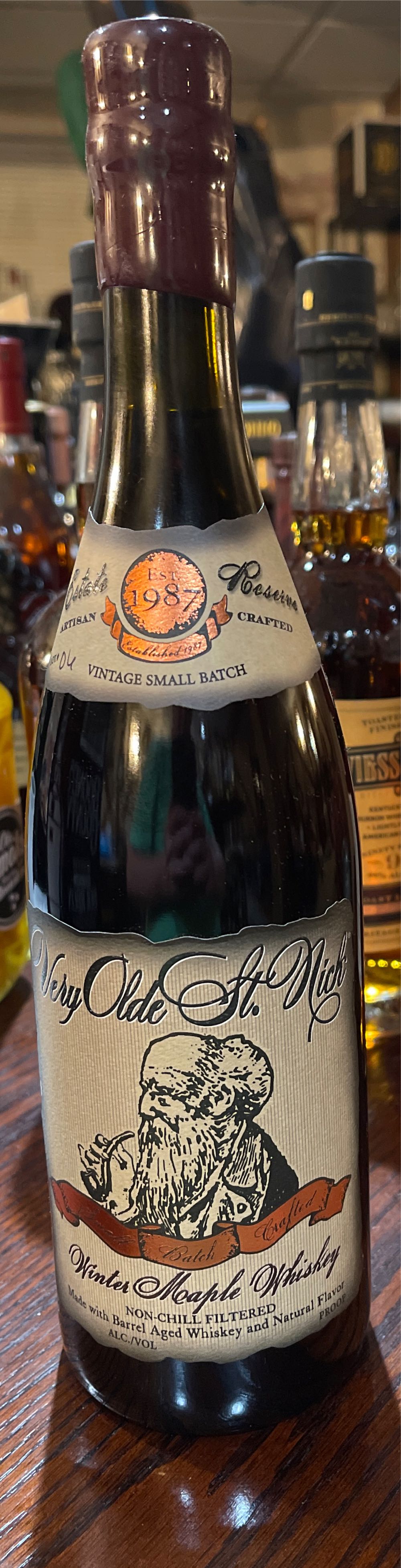 Very Olde St Nick Winter Maple Whiskey - Olde St. Nick Distillery (750 mL) alcohol collectible [Barcode 852543006243] - Main Image 2