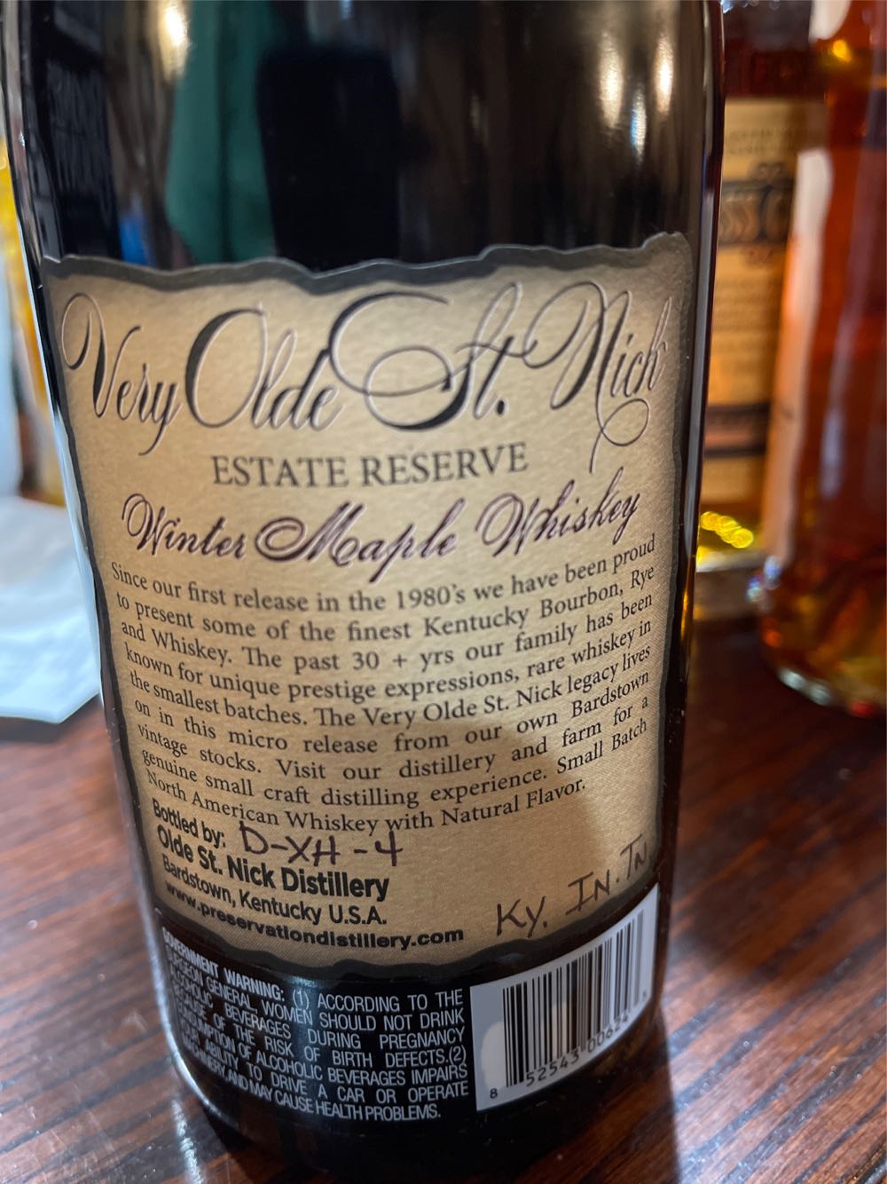 Very Olde St Nick Winter Maple Whiskey - Olde St. Nick Distillery (750 mL) alcohol collectible [Barcode 852543006243] - Main Image 3