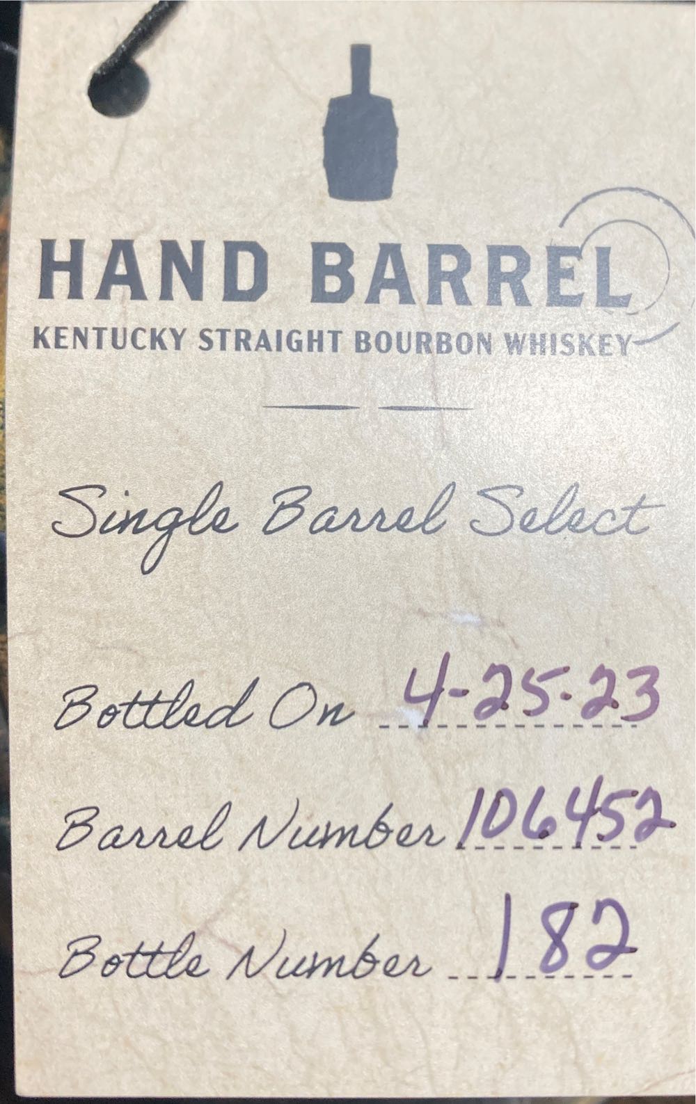 Hand Barrel Single Barrel Select Straight Bourbon Whiskey - Bardstown Bourbon Company (750 mL) alcohol collectible [Barcode 051497377021] - Main Image 3