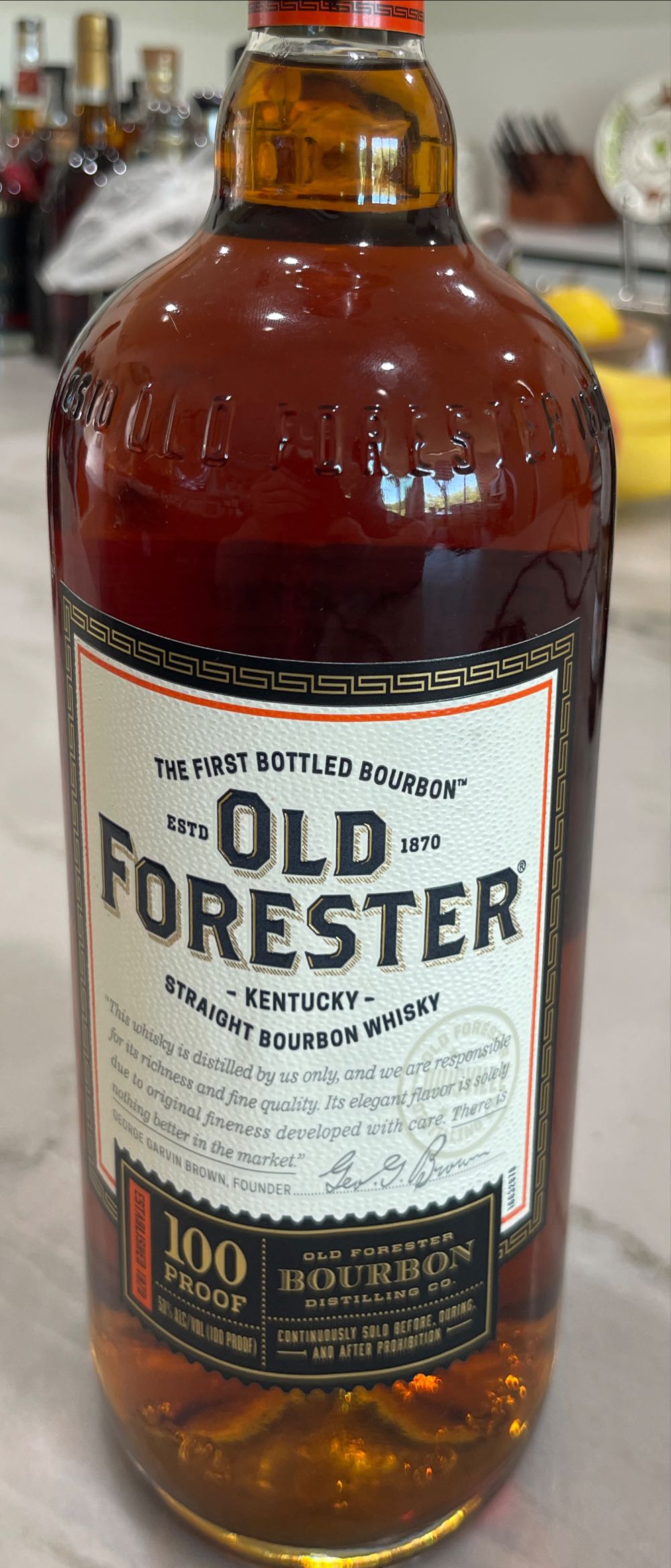 Old Forester Signature Bourbon Proof 1l 1lt Bottle Master Price Book.indd - Old Forester Distilling Co. (1 L) alcohol collectible [Barcode 081128000721] - Main Image 2