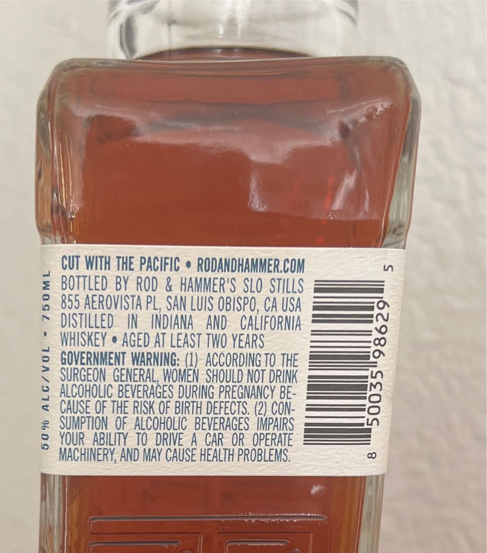 Rod & Hammer”s Cask Reserve 3 (Chardonnay) Bourbon Finished In Talley Vineyards Chardonnay Barrel - Rod & Hammer”s (750 mL) alcohol collectible [Barcode 850035986295] - Main Image 4