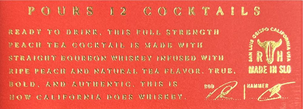 Rod & Hammer”s Peach Whiskey - Rod & Hammer”s (750 mL) alcohol collectible [Barcode 850035986172] - Main Image 3