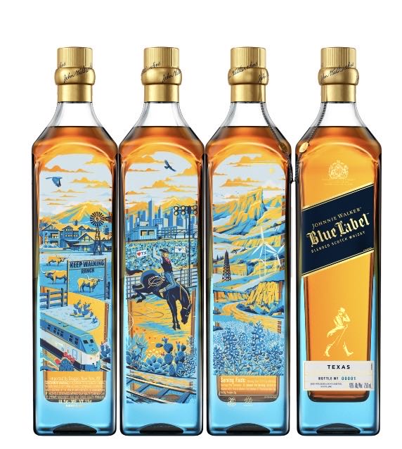 Johnnie Walker Blue Label Texas Limited Edition Design - Johnnie Walker & Sons (750 mL) alcohol collectible [Barcode 088076188099] - Main Image 3