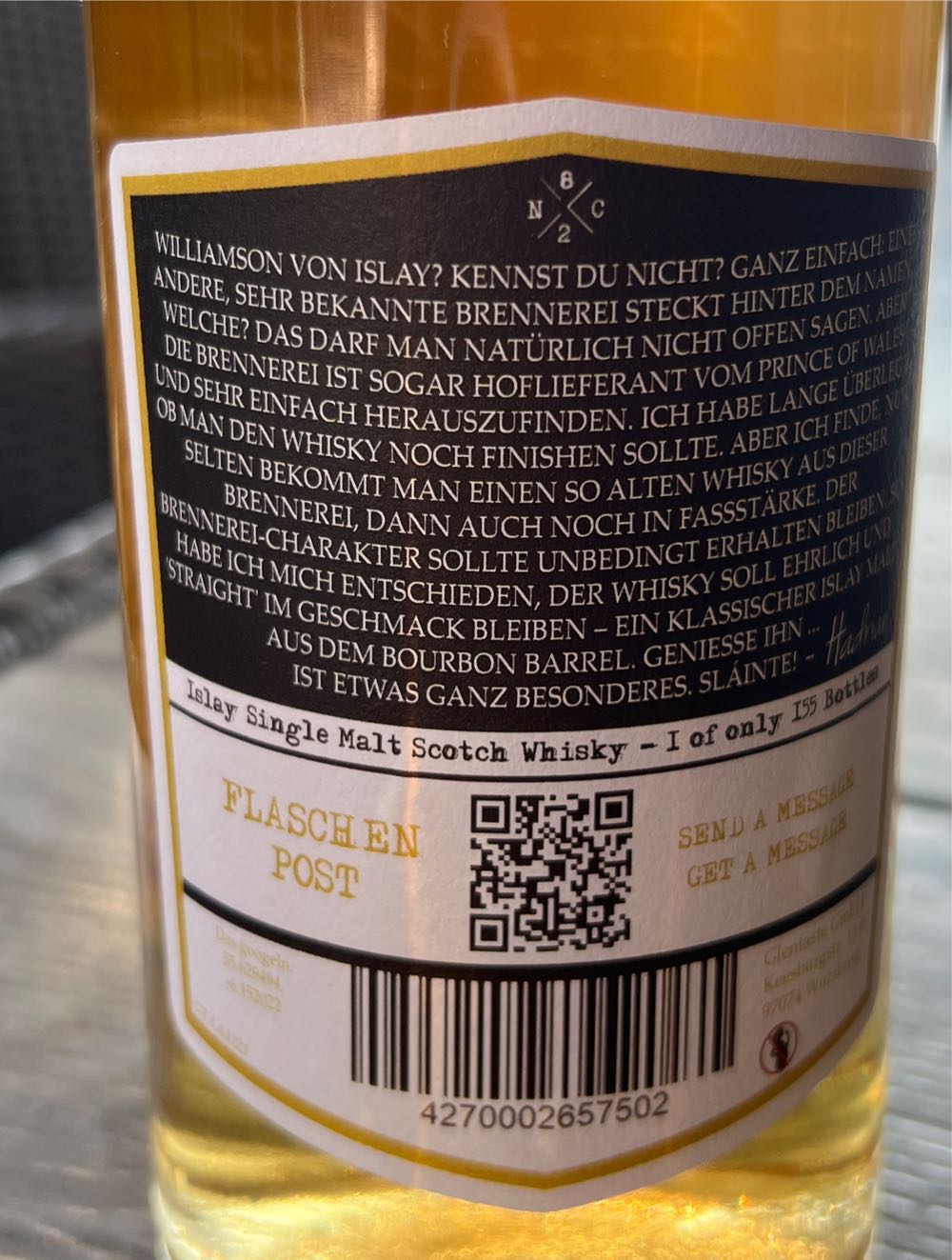 Williamson 15 Years - 82 Chapters To Newcastle (700 mL) alcohol collectible - Main Image 2