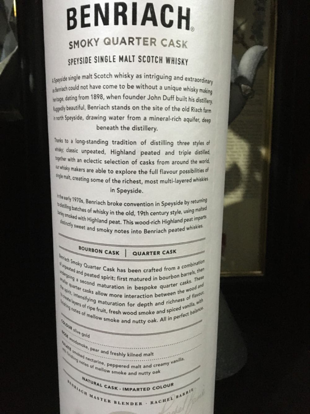 Benriach Smoky Quarter Cask Speyside Single Malt Scotch Whisky - BenRiach Distilling Co. (1000 mL) alcohol collectible [Barcode 5060716140426] - Main Image 4