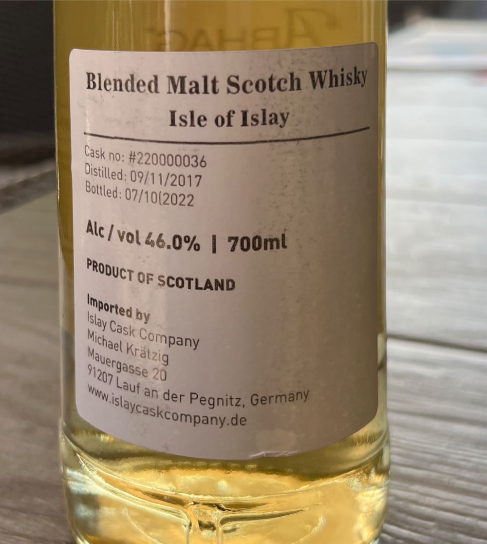 Abhag - Islay Cask Company (700 mL) alcohol collectible - Main Image 2