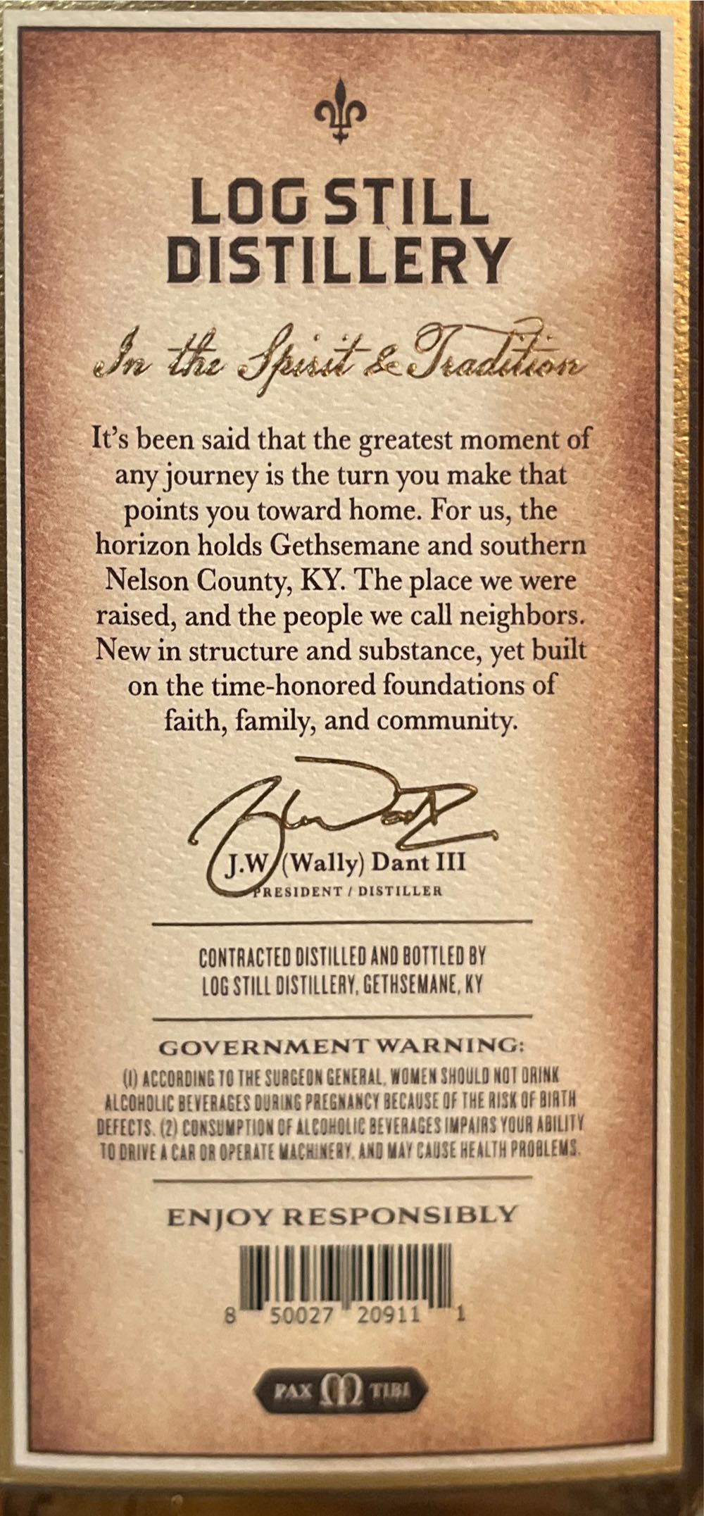 Monk’s Road Single Barrel - Log Still Distillery (750 mL) alcohol collectible [Barcode 850027209111] - Main Image 3