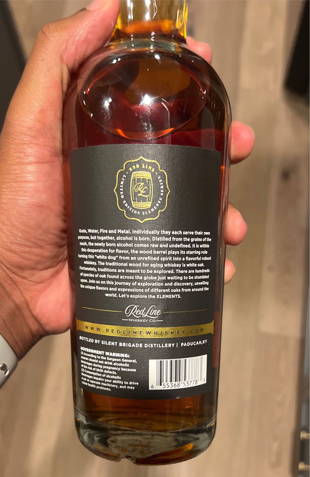 Red Line Whiskey Co Elements 750 Ml - Silent Brigade Distillery (750 mL) alcohol collectible [Barcode 655368537783] - Main Image 2