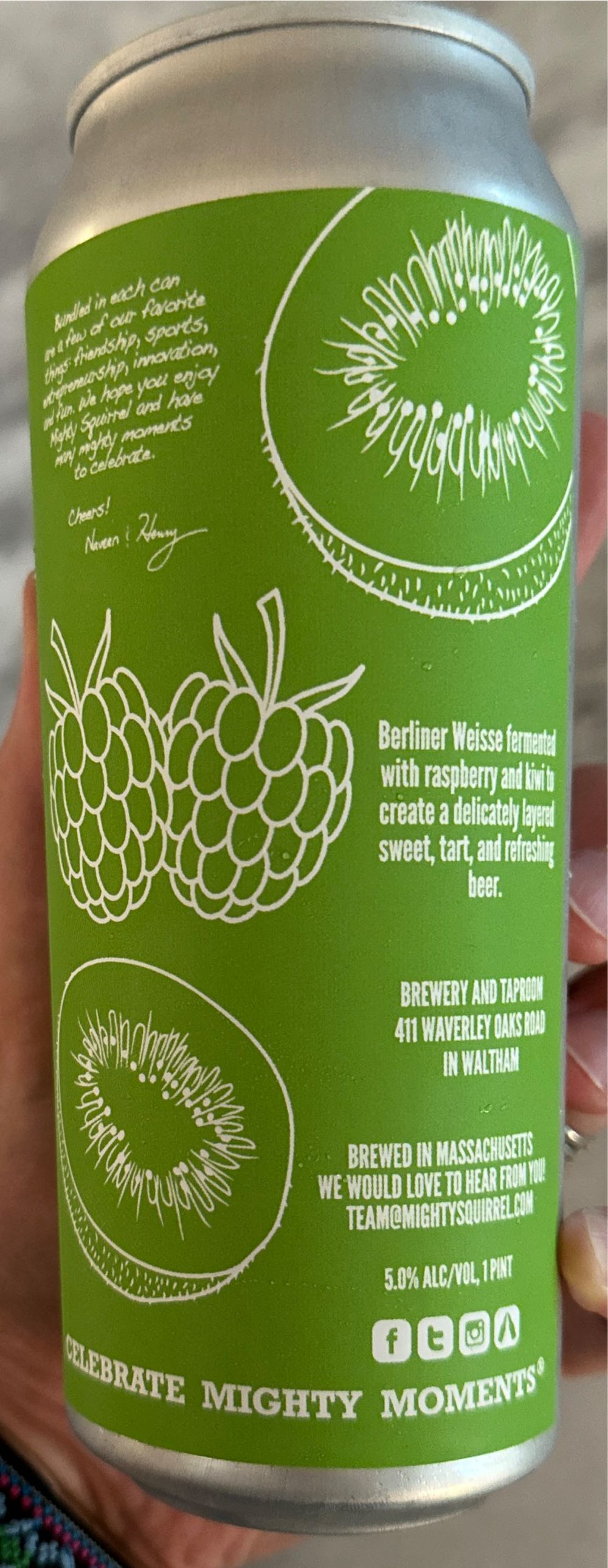 Sour Face Raspberry and Kiwi - Mighty Squirrel alcohol collectible - Main Image 2