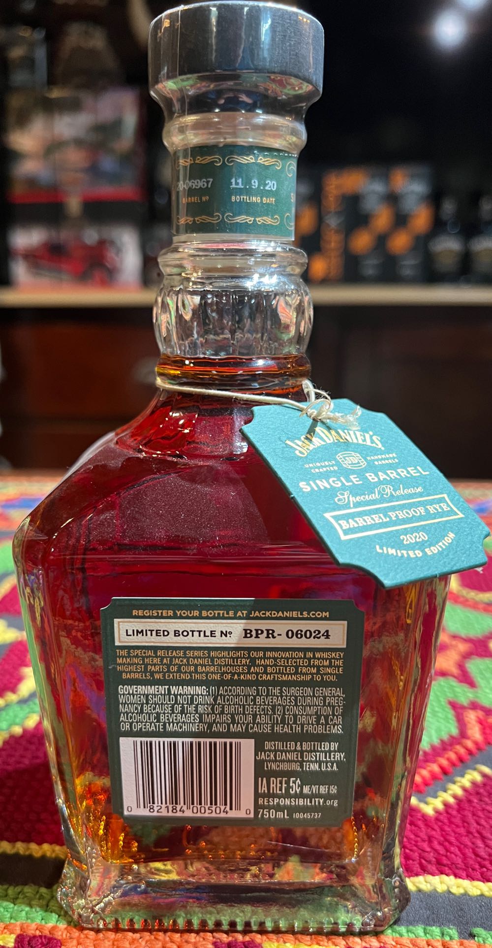 0 Special Release Barrel Proof Rye 2020 - Jack Daniel’s Distillery, Lynchburg, TN (750 mL) alcohol collectible - Main Image 2
