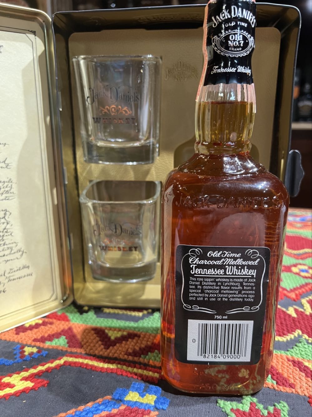 0 Tin Double Black Label & 2 Glasses 1982 - Jack Daniel’s Distillery, Lynchburg, TN (750 mL) alcohol collectible - Main Image 4