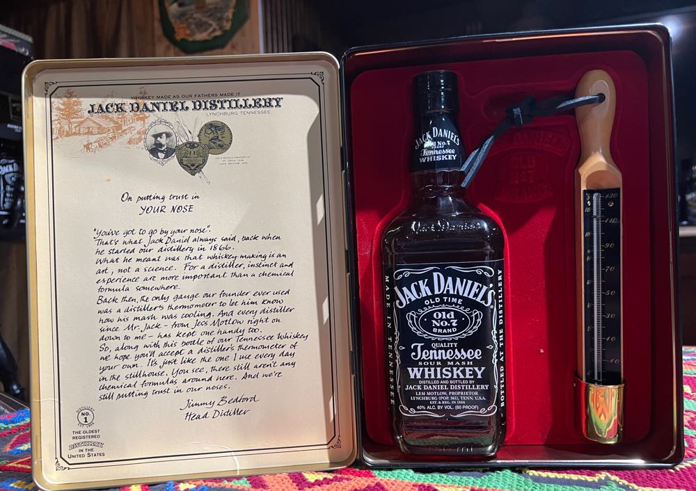 Tin Double Black Label With Termometor - Jack Daniel’s Distillery, Lynchburg, TN (750 mL) alcohol collectible - Main Image 2