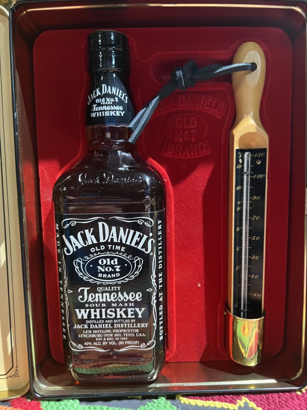 Tin Double Black Label With Termometor - Jack Daniel’s Distillery, Lynchburg, TN (750 mL) alcohol collectible - Main Image 3