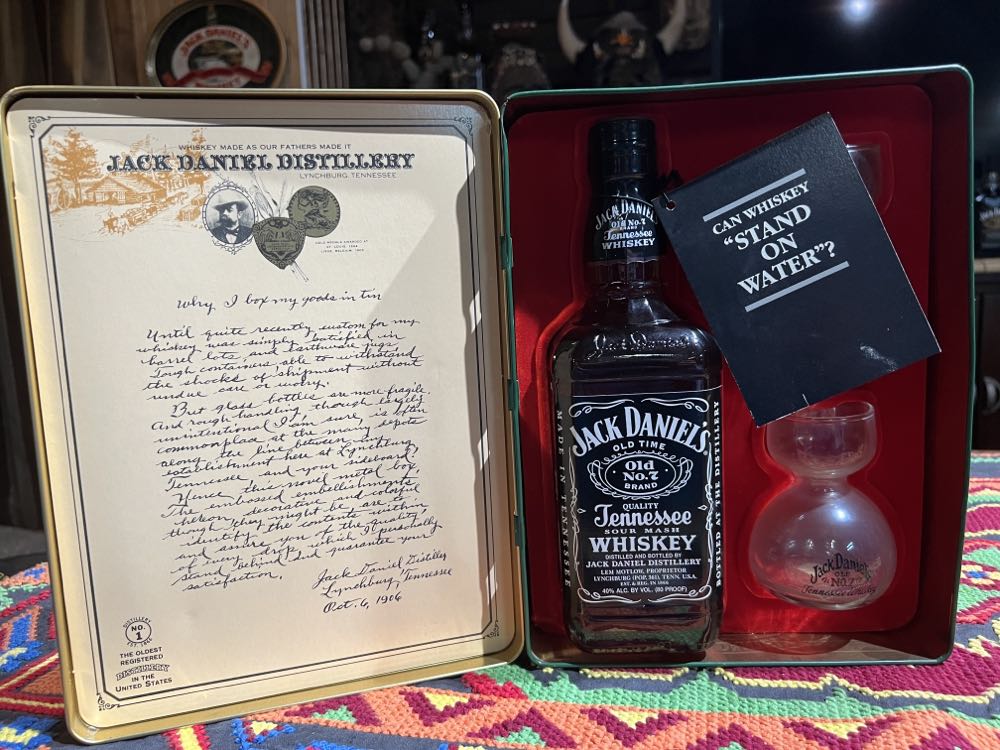 Tin Double Black Label And Buble Glasses - Jack Daniel’s Distillery, Lynchburg, TN (750 mL) alcohol collectible - Main Image 2