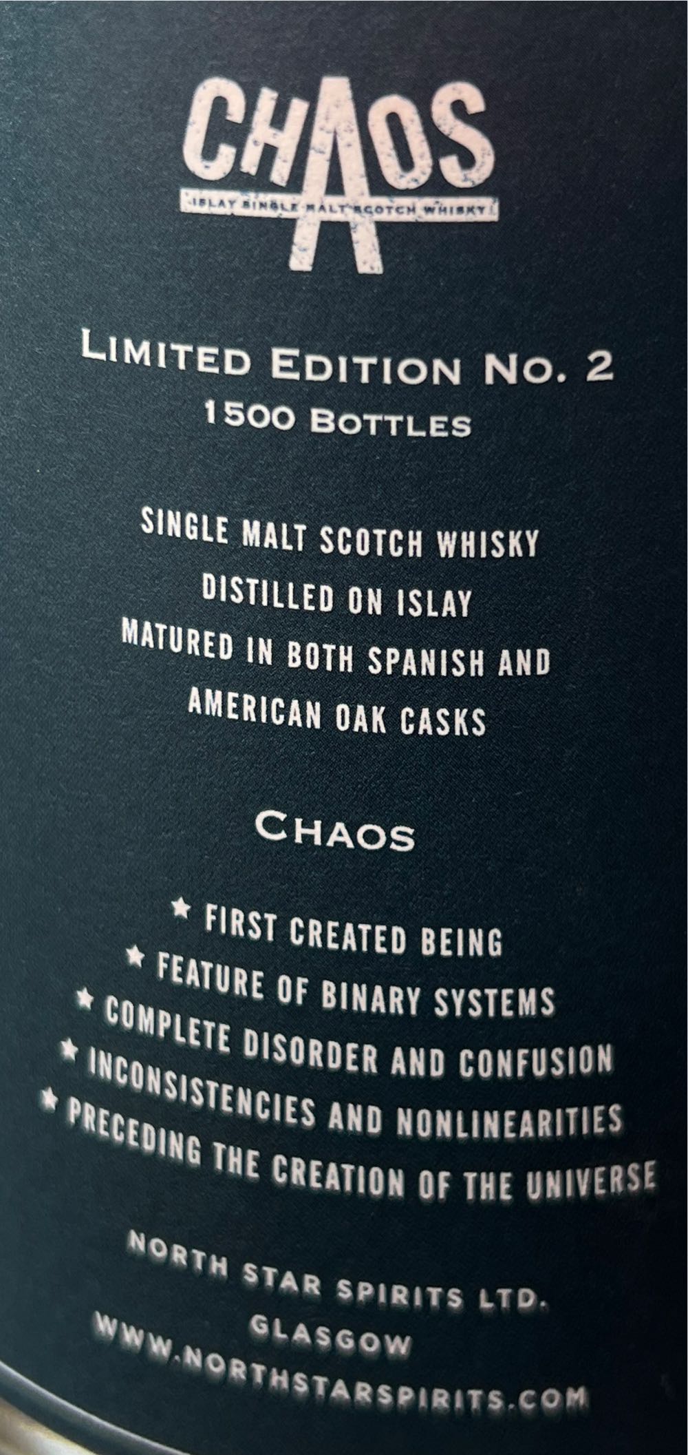 Chaos - North Star Spirits (700 mL) alcohol collectible - Main Image 2