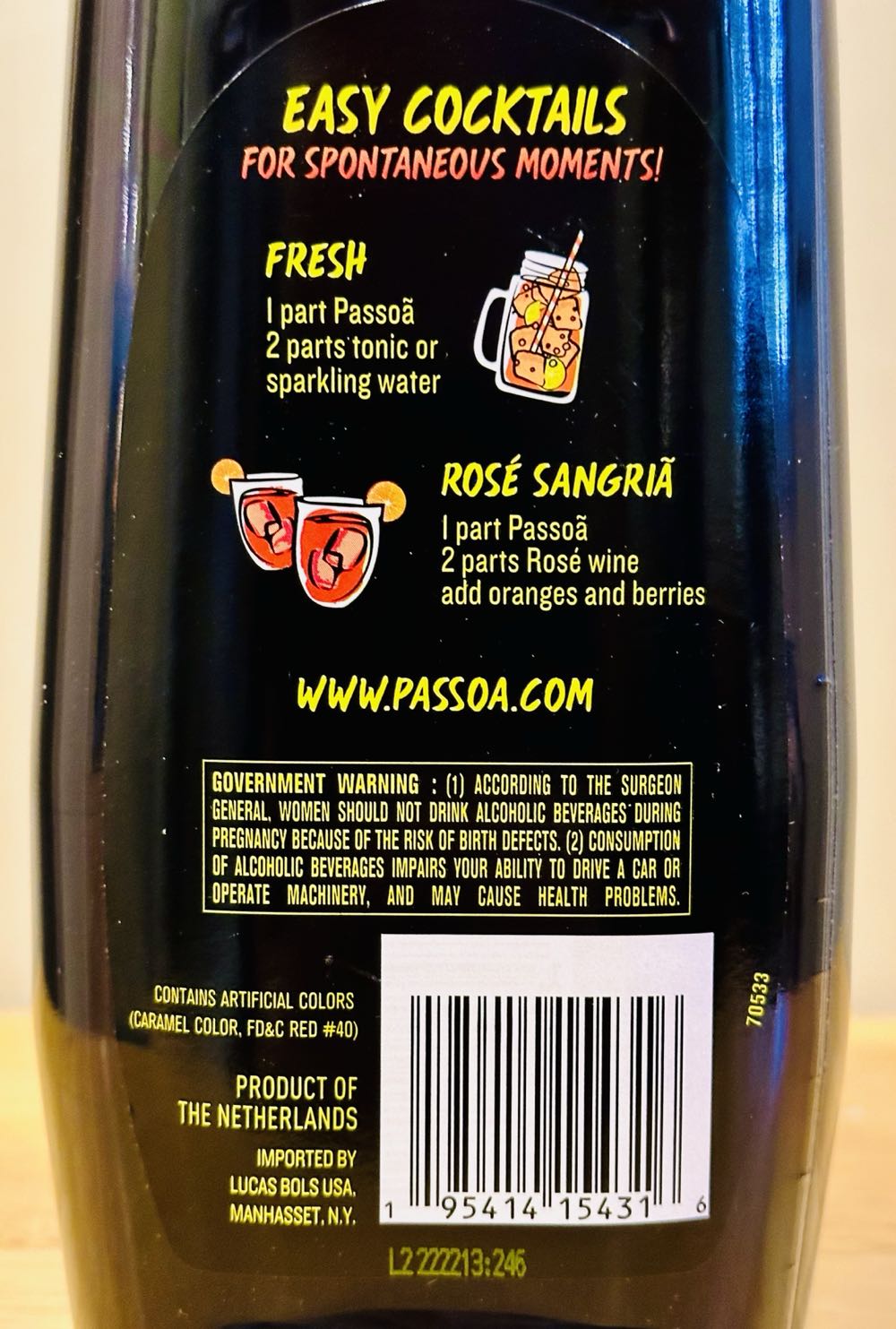 Passoã - Passion Fruit  (750 mL) alcohol collectible [Barcode 195414154316] - Main Image 3