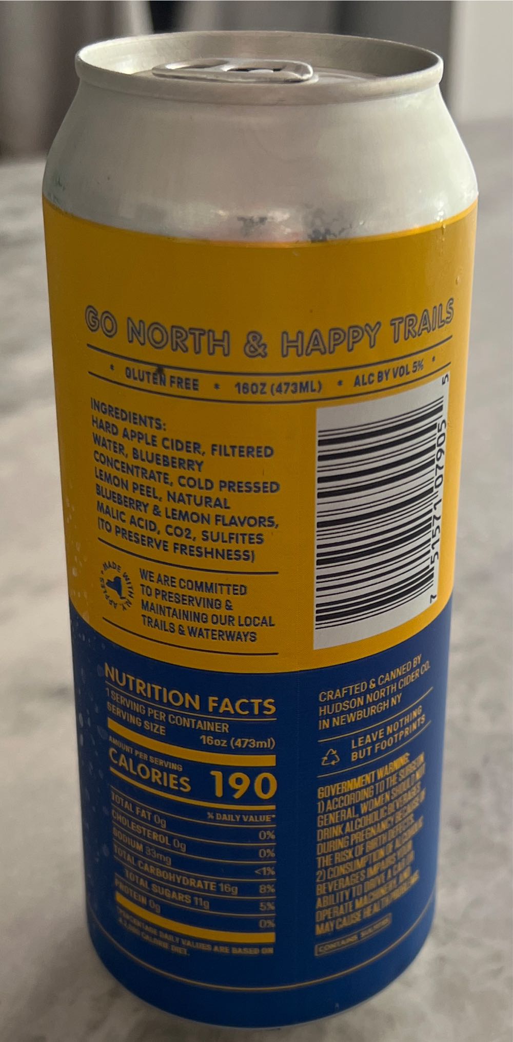 Blueberry Lemonade - Hudson North Cider Co alcohol collectible - Main Image 2