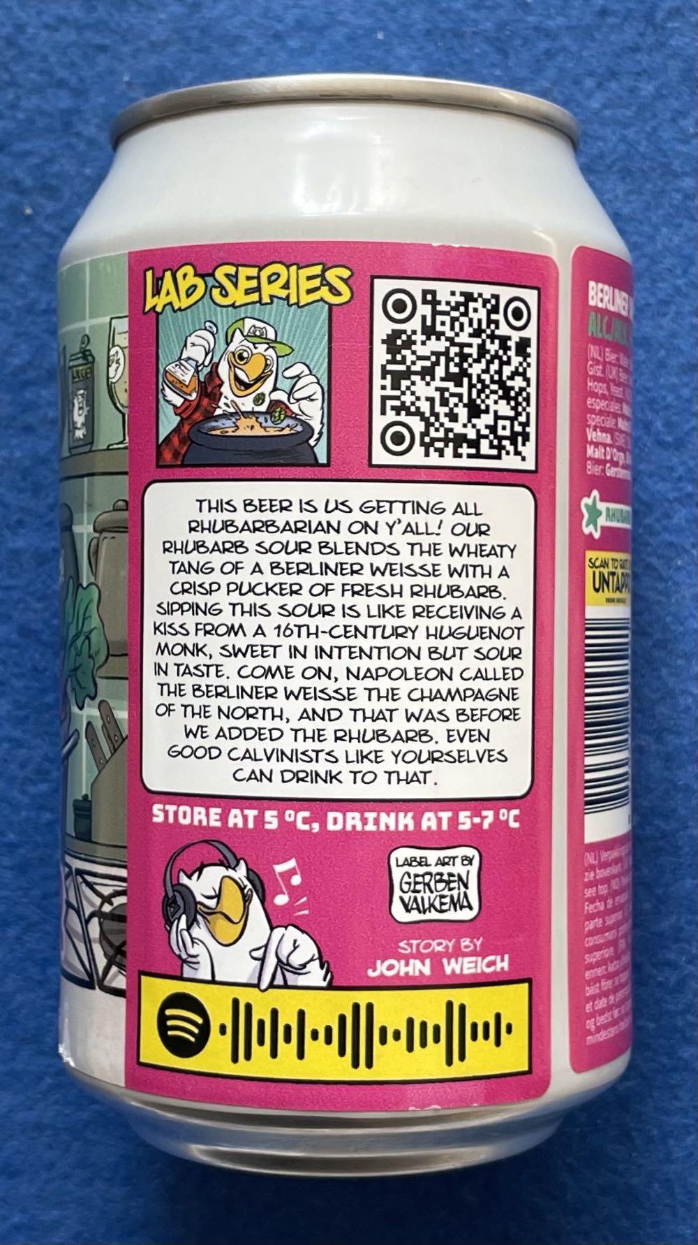 Be Bop Re Bop Rhubarb Sour - Uiltje Brewing Company (330 mL) alcohol collectible [Barcode 8720618914521] - Main Image 4