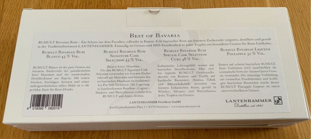 Best of Bavaria - RUMULT - Lantenhammer Destillerie (0,2L) alcohol collectible [Barcode 4018395082019] - Main Image 2