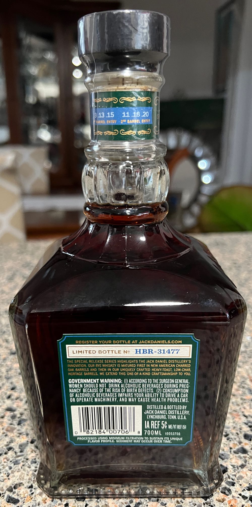 Twice Barrel Rye 2023 - Jack Daniel’s Distillery, Lynchburg, TN (700 mL) alcohol collectible - Main Image 2