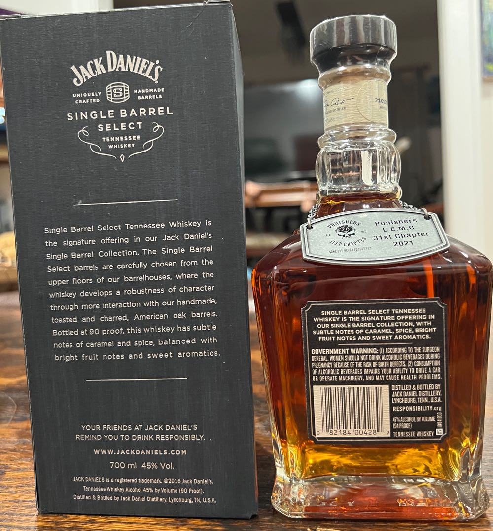 0 Punisher LEMC 31st Chapter 2021 - Jack Daniel’s Distillery, Lynchburg, TN (750 mL) alcohol collectible - Main Image 2