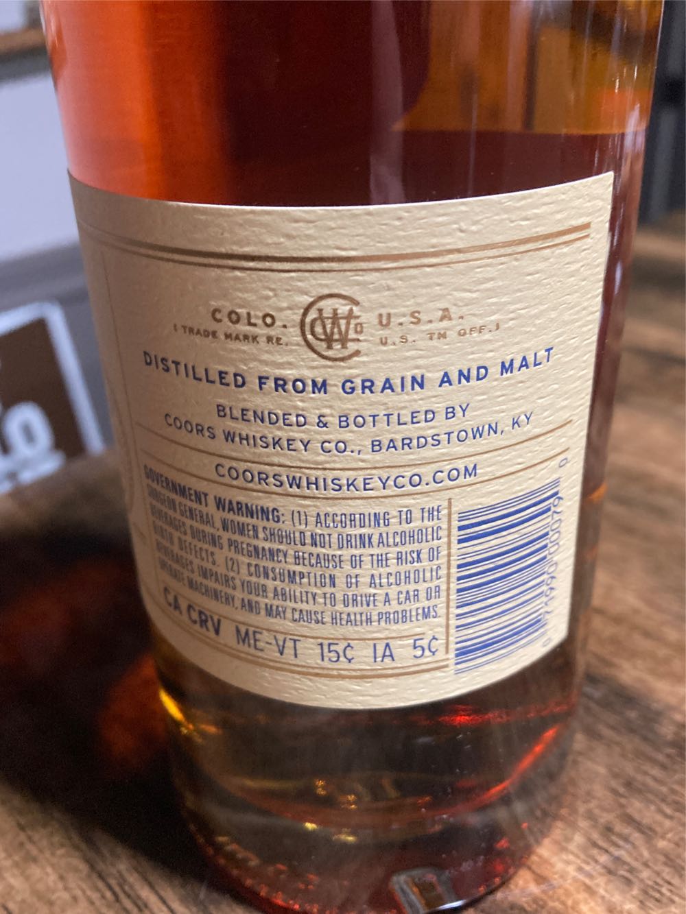 Barmen 1873 Bourbon - Coors Whiskey (750 mL) alcohol collectible [Barcode 071990000790] - Main Image 2