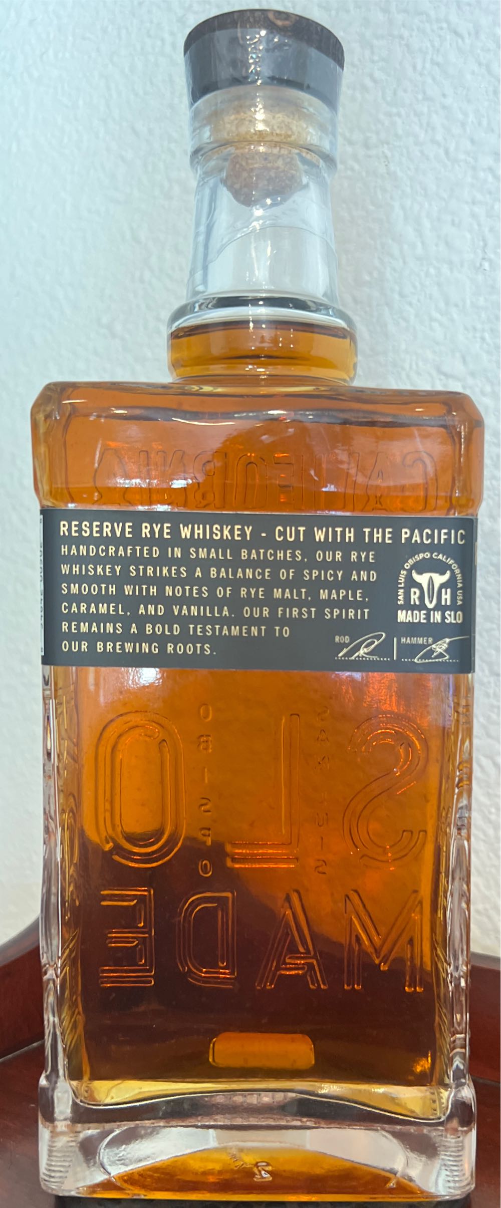 Rod & Hammer’s Slo Stills Distiller’s Reserve Rye Whiskey - Rod & Hammer”s (750 mL) alcohol collectible [Barcode 854642005028] - Main Image 2