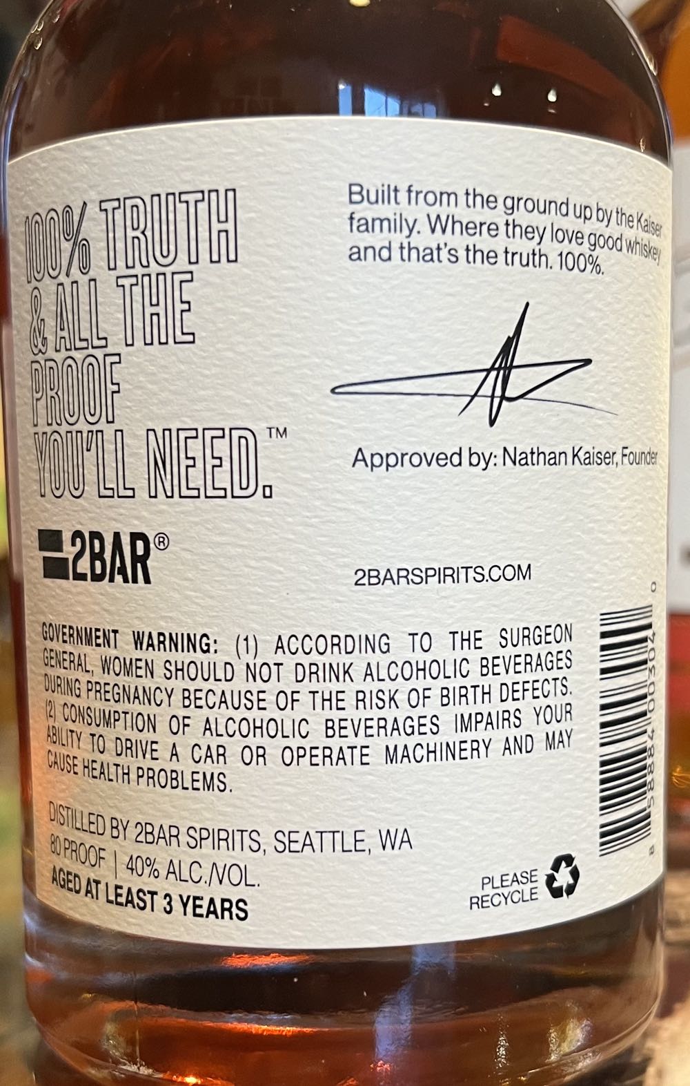 2 Bar Straight Bourbon - 2 Bar (375 mL) alcohol collectible [Barcode 858884003040] - Main Image 2