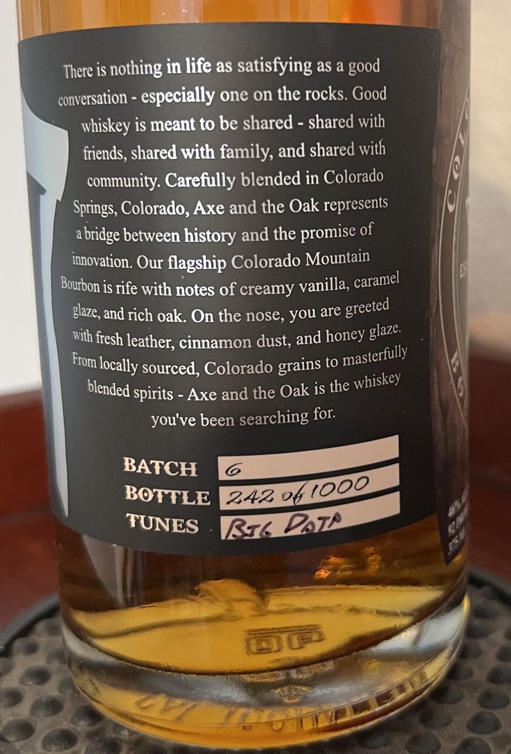 Axe and the Oak Bourbon - Axe And The Oak Distillary (375 mL) alcohol collectible [Barcode 850017186194] - Main Image 2