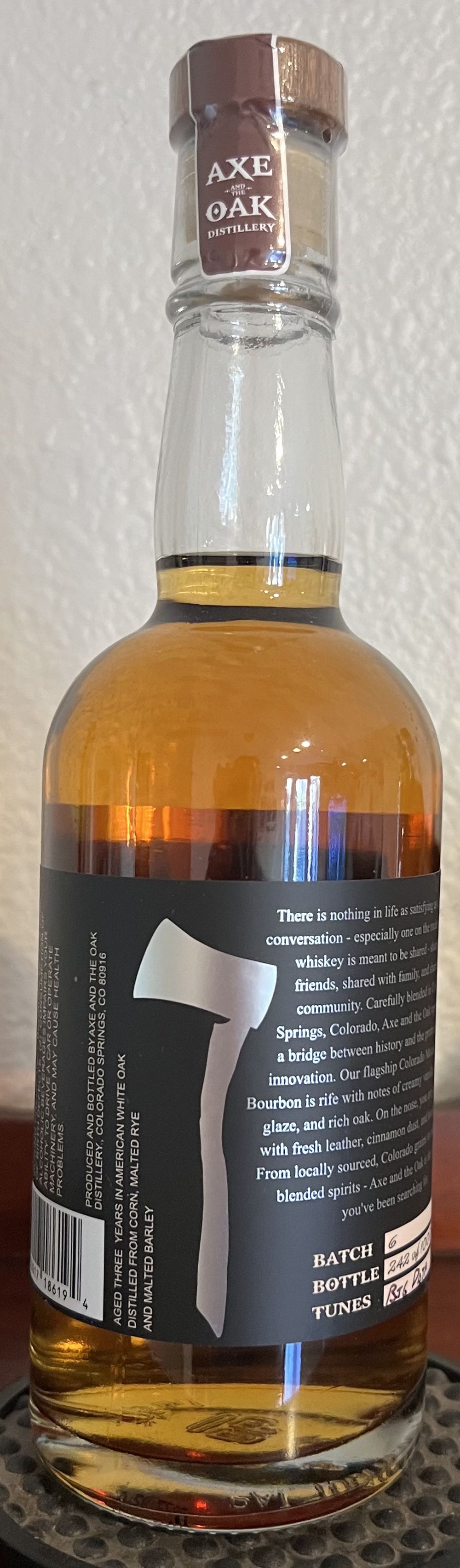 Axe and the Oak Bourbon - Axe And The Oak Distillary (375 mL) alcohol collectible [Barcode 850017186194] - Main Image 3