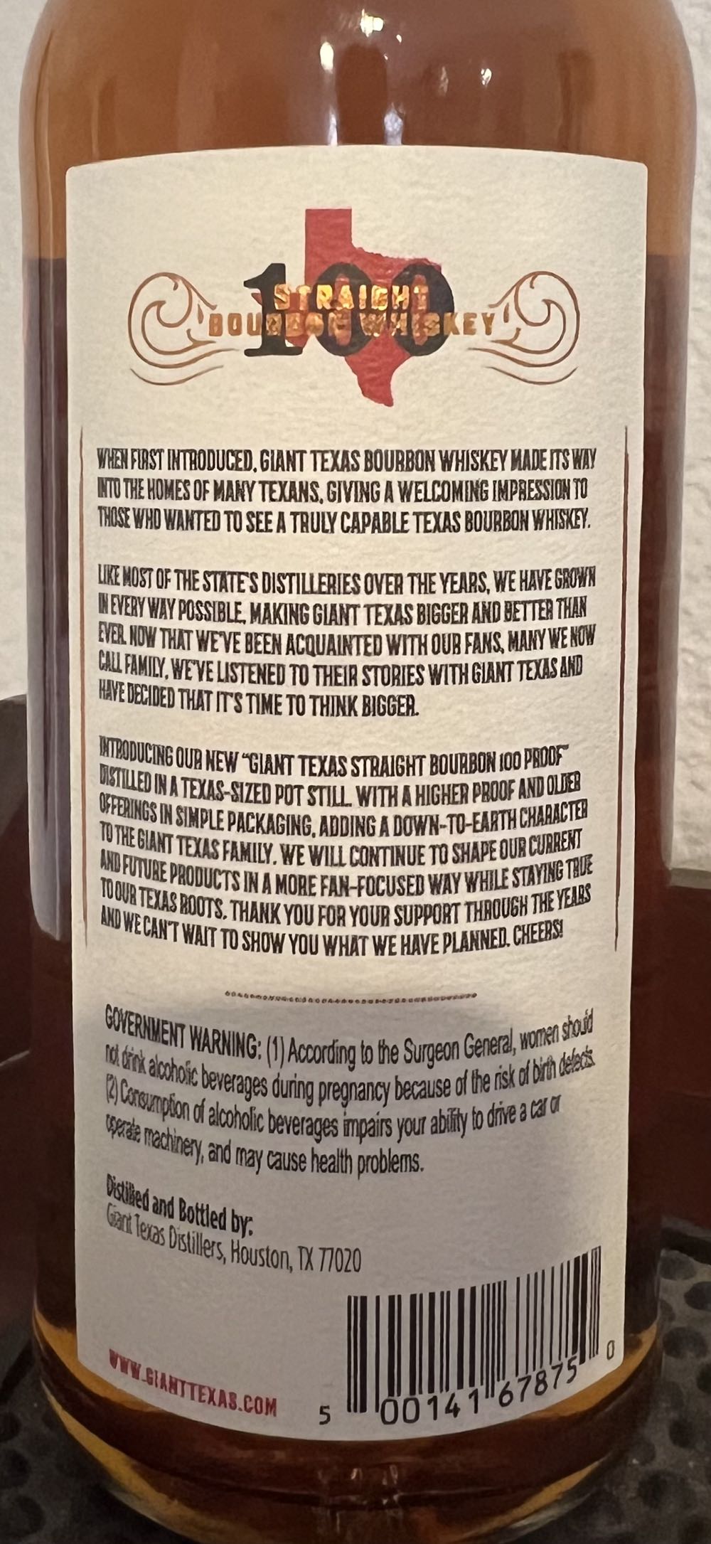 Giant Texas Straight Bourbon - Giant Texas Distillers (375 mL) alcohol collectible [Barcode 500141678750] - Main Image 2