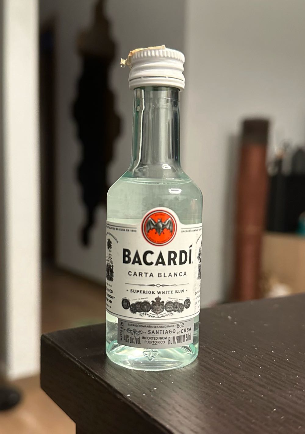 Rum Bacardi Carta Blanca  (50 mL) alcohol collectible [Barcode 5010677010115] - Main Image 2